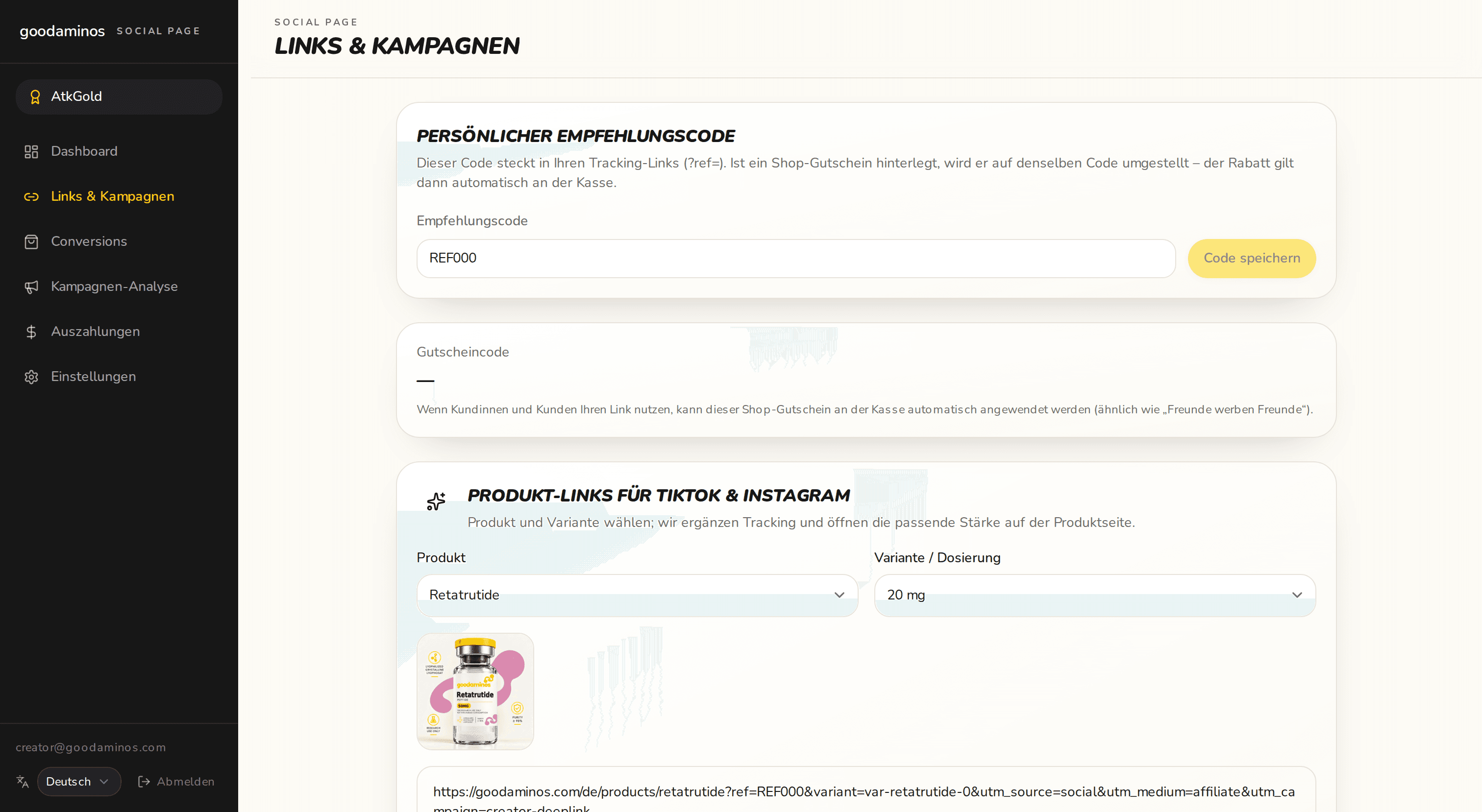 Partner-Dashboard: UTM-Links und Kampagnen-Tracking